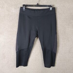 Adidas Pants Womens Large‎ Black Capri Leggings Climalite Athletic Stretch